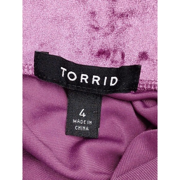 Torrid Skirt Sz 4 / 4X Purple Crushed Velvet Circle Mini Elastic Waist Skater - Picture 5 of 7